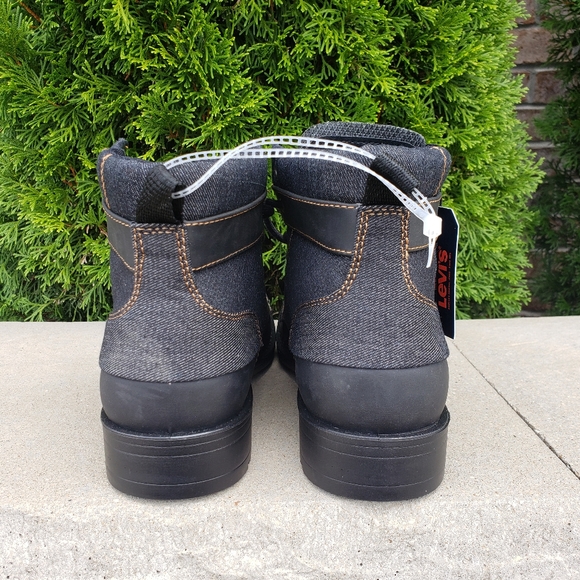 NWT LEVI'S Lace-up High-top Denim/Leather Boots - Picture 3 of 8